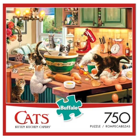 Buffalo Games Cats Collection Kitten Kitchen Capers 750 Pc Jigsaw Puzzle, NEW! - Picture 1 of 8
